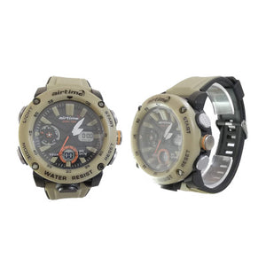 RELOJ DEPORTIVO PARA HOMBRE AIRTIME DOBLE HORA BEIGE