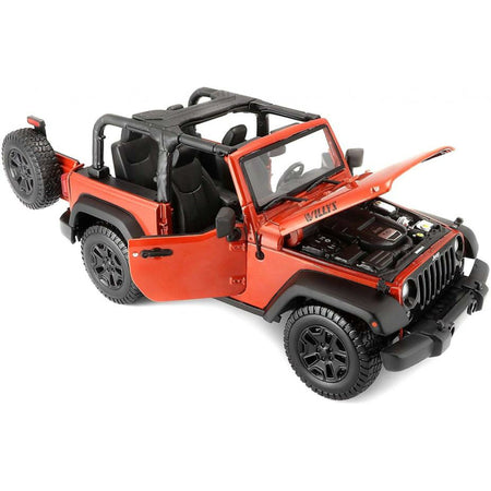 CARRO JEEP WRANGLER 2014 ROJO A ESCALA 1:18