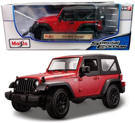 CARRO JEEP WRANGLER 2014 ROJO A ESCALA 1:18