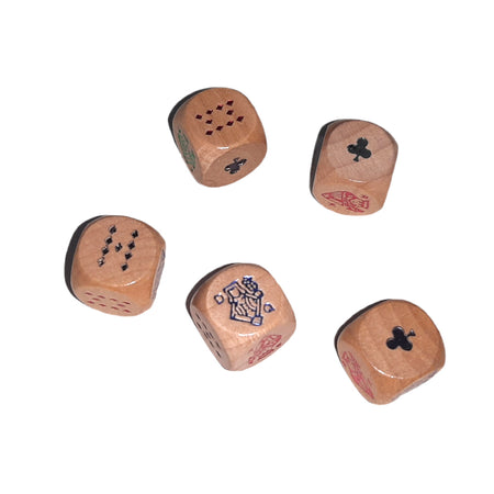 DADOS DE POKER EN MADERA X 5