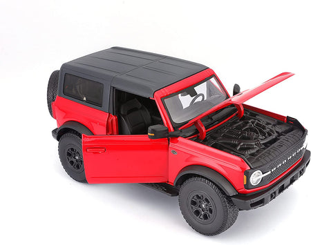 CARRO FORD BRONCO WILDTRAK 2DR 2021 A ESCALA 1:18 COLOR: ROJO